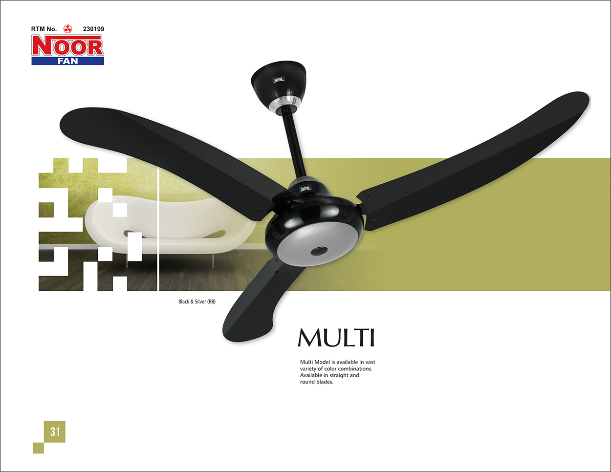 36 Multi Silver Fan - Image 1